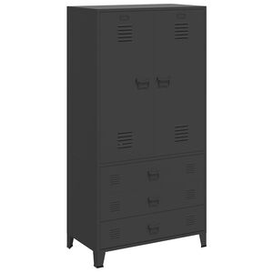 vidaXL Industrijska garderobna omara črna 90x50x180 cm kovinska