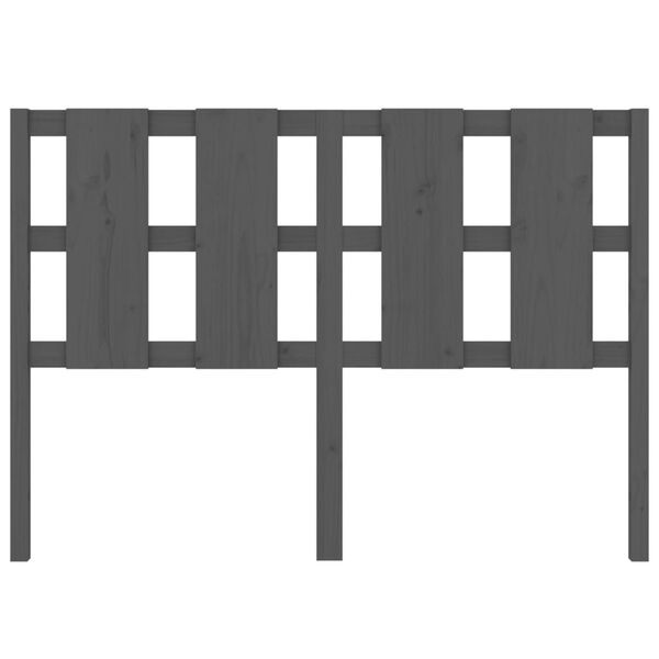 vidaXL Posteljno vzglavje sivo 125,5x4x100 cm trdna borovina