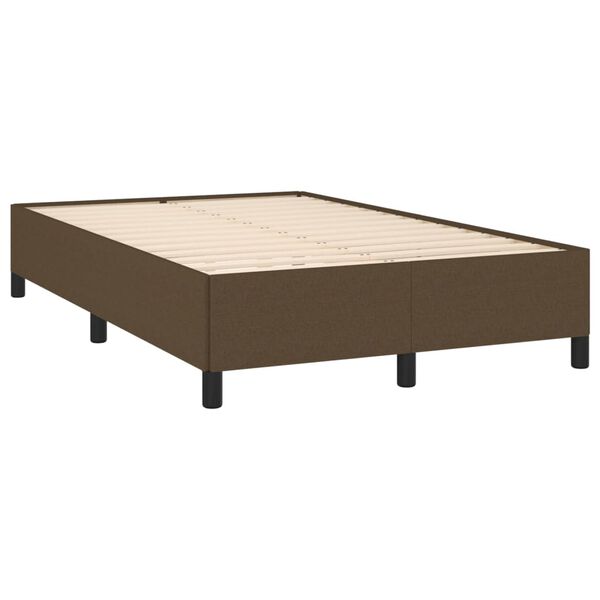 vidaXL Box spring postelja z vzmetnico temno rjava 120x190 cm blago