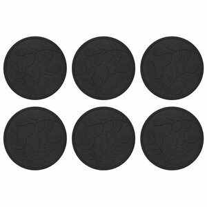 vidaXL Korak kamen 6 kos Črna &Oslash; 44 x 2 cm Guma