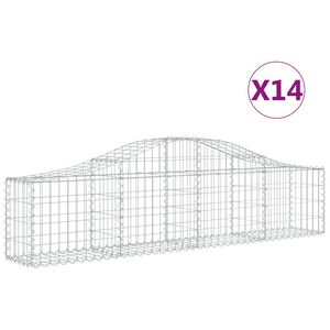 vidaXL Obokane gabion ko&scaron;are 14 kosov 200x30x40/60 cm pocinkano železo