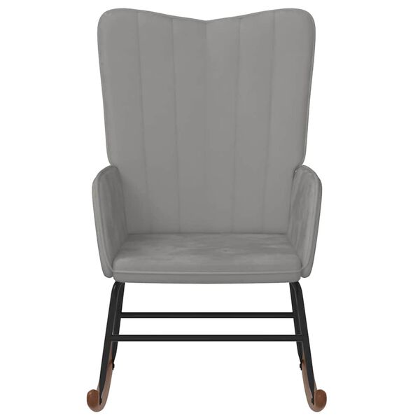 vidaXL Gugalni stol svetlo siv žamet