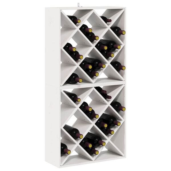 vidaXL Stojalo za vino 2 pcs Bela 62 x 25 x 62 cm Masivno borovo les