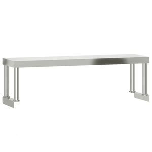 vidaXL Polica za delovno mizo 110x30x35 cm nerjaveče jeklo