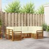 vidaXL Sedežne garniture 6 pcs Naravna in smetana Masiven les akacije