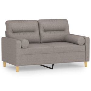 vidaXL Kavč dvosed z blazinami taupe 120 cm blago
