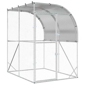 vidaXL Hi&scaron;a za koko&scaron;i Srebrna 200 x 200 x 215 cm Pocinkano jeklo