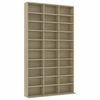 vidaXL Omarica za CD plo&scaron;če sonoma hrast 102x23x177,5 cm konstr. les
