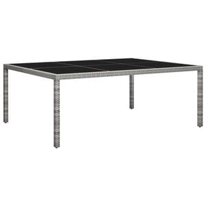 vidaXL Zunanja jedilna miza siva 200x150x74 cm poli ratan