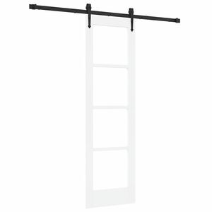 vidaXL Drsna vrata Bela 61 x 198,5 cm Trden borov les in steklo