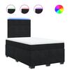 vidaXL Box spring postelja z vzmetnico črna 120x190 cm žamet
