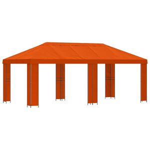 vidaXL Vrtna paviljon 6 x 3 m Oranžna Poliester in jeklo 190 gsm