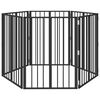 vidaXL Pasja vrata 6 pcs Črna 60 x 80 cm Cinkana jeklena