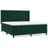 vidaXL Box spring postelja z vzmetnico temno zelena 160x200 cm žamet