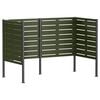 vidaXL Zaslon za smetnjak 167 x 85 x 113 cm Jeklo Olivno zelena