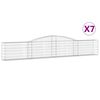 vidaXL Obokana gabionska ko&scaron;ara 7 kosov 400x30x60/80cm cinkano železo