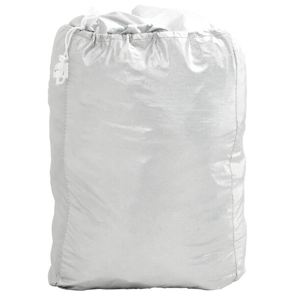 vidaXL Polovična prevleka za avto s kljukicami srebrna M PEVA