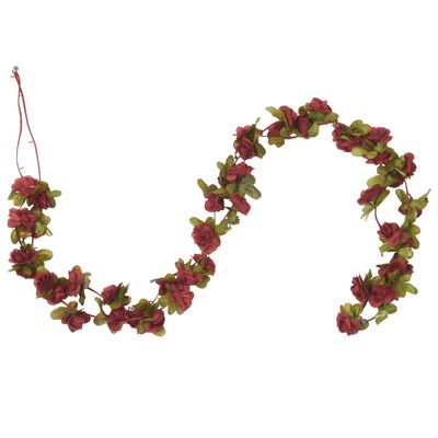 vidaXL Girlanda iz umetnega cvetja 6 kosov vinsko rdeča 250 cm
