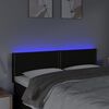 vidaXL LED posteljno vzglavje črno 144x5x78/88 cm blago