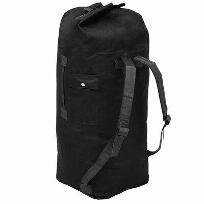 vidaXL Potovalna torba vojaškega stila 85 L črne barve