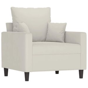 vidaXL Fotelj krem 60 cm žamet