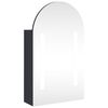 vidaXL Kopalni&scaron;ka omarica z ogledalom z LED obokana siva 42x13x70 cm