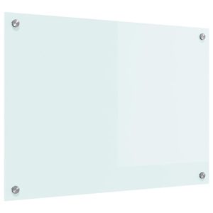 vidaXL Zaščita za kuhinjo Bela 70 x 50 cm kaljeno steklo