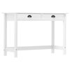vidaXL Konzolna mizica Hill z 2 predaloma 110x45x74 cm borovina