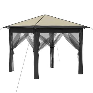 vidaXL Paviljon s 4 bočnimi stenami 2,6 x 2,6 m Kremasta in antracitna