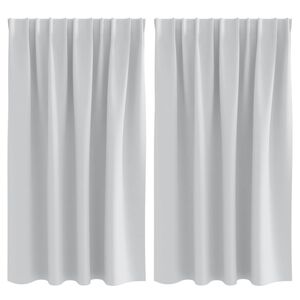vidaXL Zavese za zatemnitev z obroči 2 pcs Bleda siva 140 x 140 cm