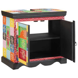 vidaXL Omarica za umivalnik Rjava 60 x 35 x 55 cm Masiven les manga