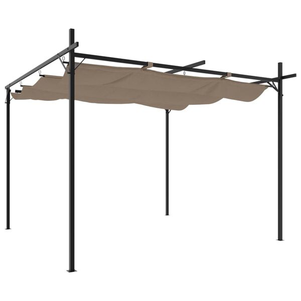 vidaXL Pergola s pomično streho taupe 295x292x230 cm