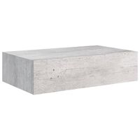 vidaXL Stenska polica s predalom betonsko siva 40x23,5x10 cm mediapan