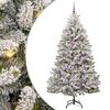 vidaXL Umetno Zložljivo Božično Drevo Zelena in Bela 210 cm 300 LED