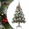 vidaXL Umestno božično drevo z LED lučmi Zelena in bela 150 cm