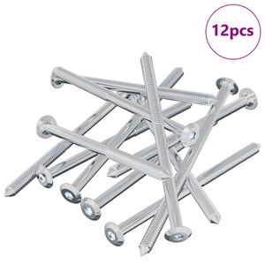 vidaXL Vijak 12 pcs srebrna M6 x 100 mm Jeklo