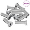 vidaXL Zaklepna matica 12 kos srebrna M6 x 25 mm Jeklo