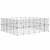 vidaXL Ograda za hi&scaron;ne ljubljenčke s 44 paneli črna 35x35 cm jeklo