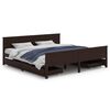 vidaXL Posteljni okvir s 4 predali temno rjav 200x200 cm borovina