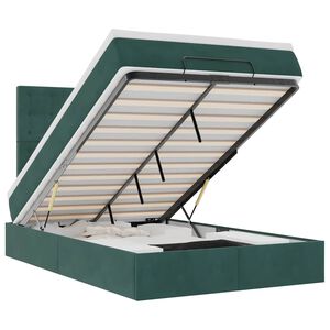 vidaXL Otomanski posteljni okvir z vzmetnicami zelen 120x200cm žamet