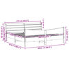 vidaXL Posteljni okvir z vzglavjem vo&scaron;čeno rjava 200x200 cm borovina