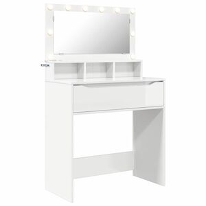 vidaXL Toaletne mize za spalnice Bela visok sijaj 80 x 39,5 x 135 cm
