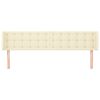 vidaXL Vzglavje z u&scaron;esi krem 203x16x78/88 cm umetno usnje