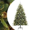 vidaXL Umjetno zložljivo božićno drevo s stožci Zelena 210 cm