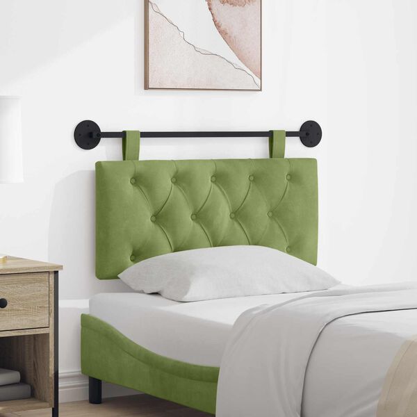 vidaXL Visoki naslon za glavo Svetlo zelena 100 x 55 x 7 cm Žamet