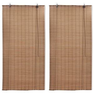 vidaXL Rolo senčilo iz bambusa 2 kosa rjave barve 120x220 cm