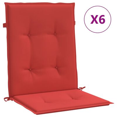 vidaXL Blazine za vrtne stole 6 kosov rdeče 100x50x3 cm oxford tkanina