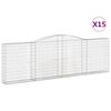 vidaXL Obokane gabion ko&scaron;are 15kosov 400x30x120/140cm pocinkano železo