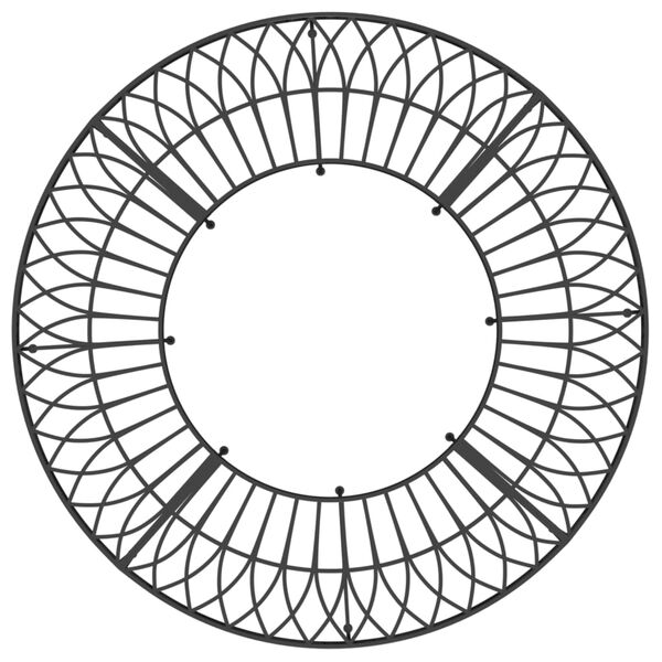 vidaXL Okrogla klop za okrog drevesa &Oslash;160 cm črno jeklo