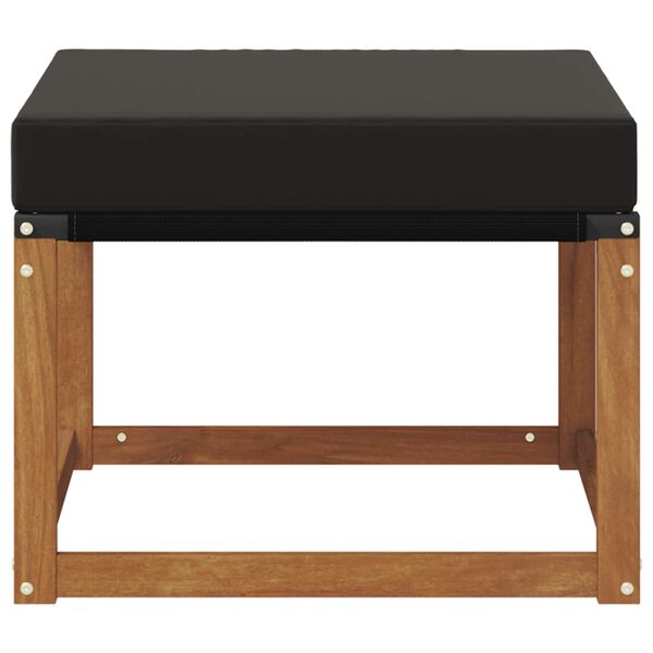 vidaXL Zunanji puf Trdni akacijev les in tkanina Textilene Naravna